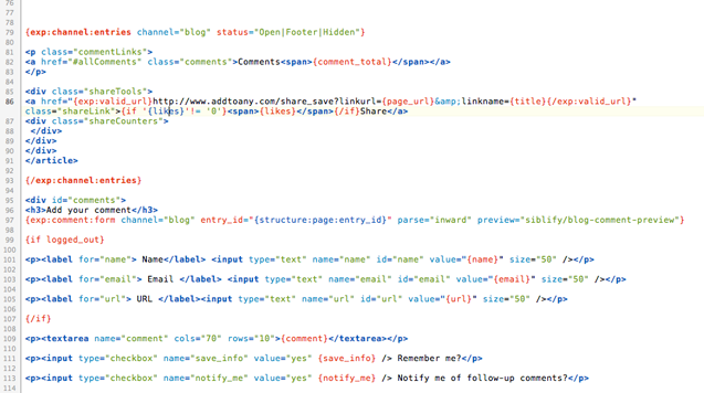 ExpressionEngine 2 syntax mode for Coda 2