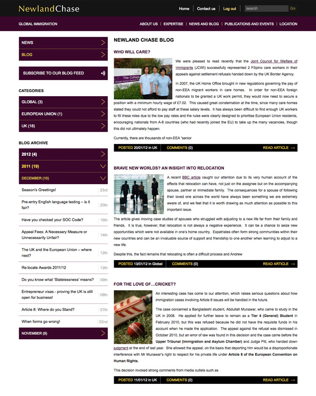 Newland Chase Blog page