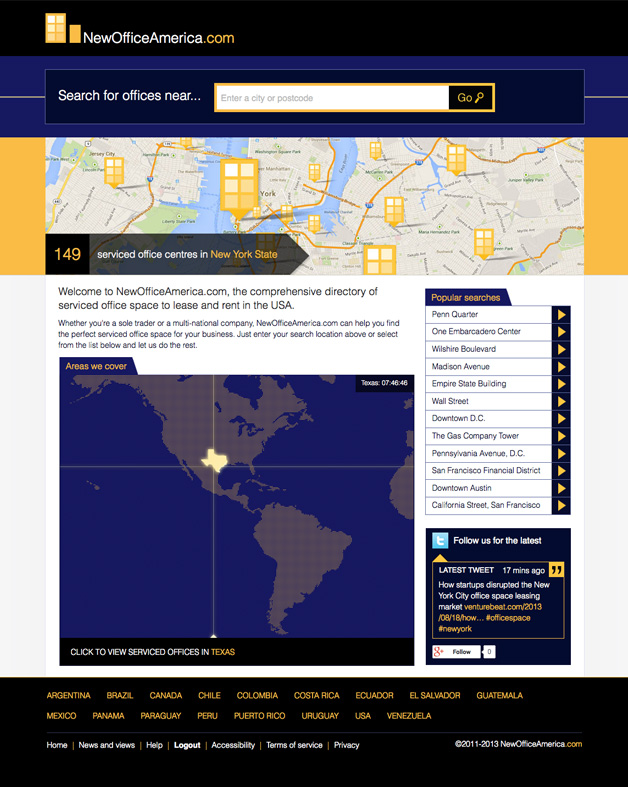 NewOfficeAmerica.com home page