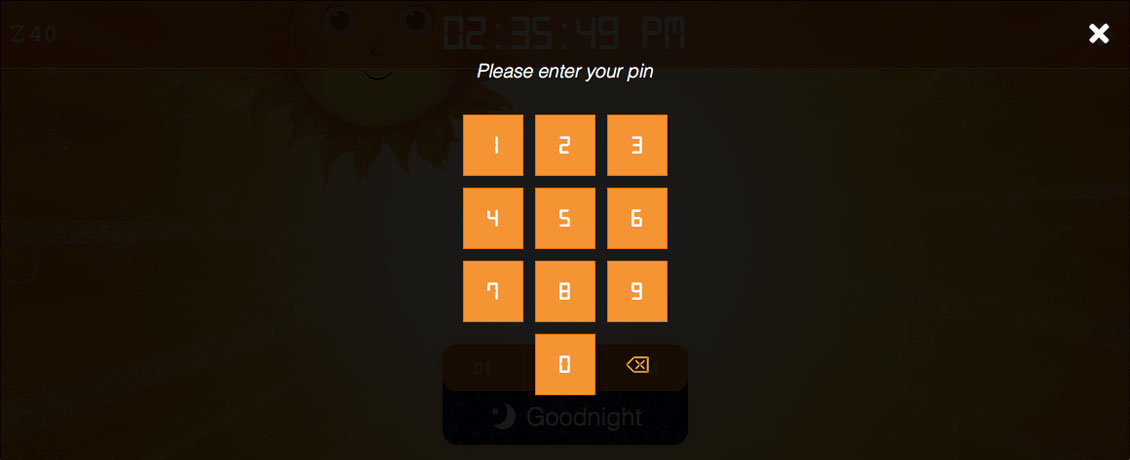 Enter your PIN to unlock the settings