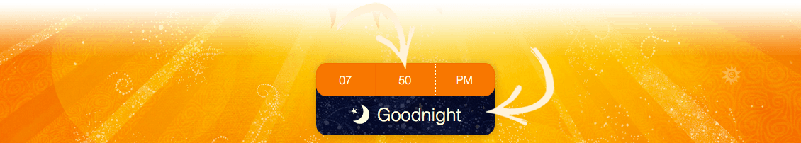 Set the sunrise time and tap Goodnight