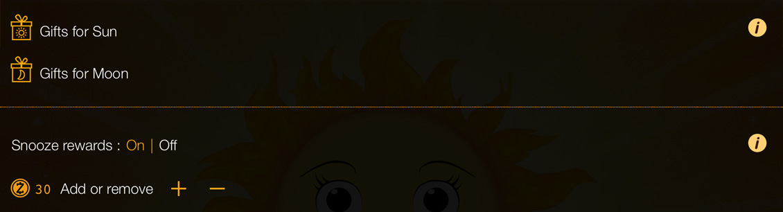 Show rewards, adjust the coin balance and view gifts