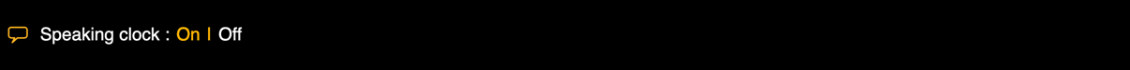 Speaking Clock settings